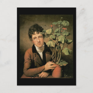 Postal Rembrandt Peale Rubens Peale con un geranium
