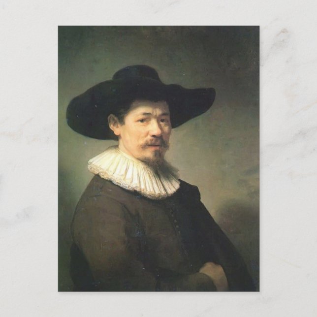 Postal Rembrandt - Retrato de Herman Doomer (Anverso)