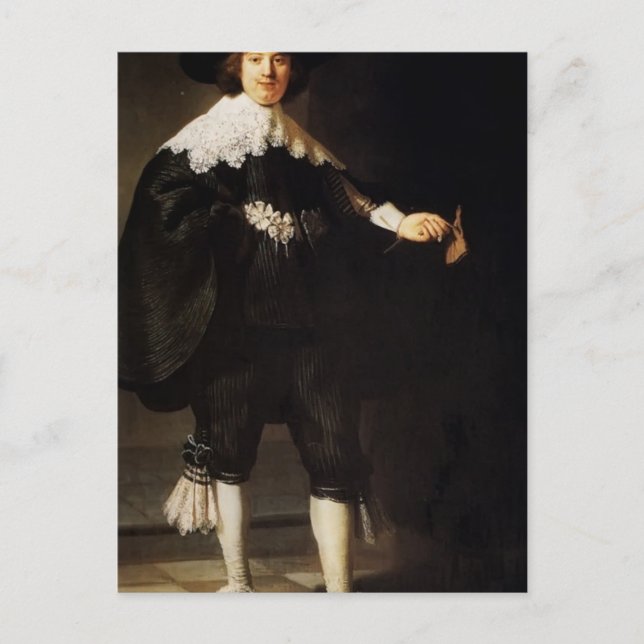 Postal Rembrandt: Retrato De Maerten Soolmans (Anverso)