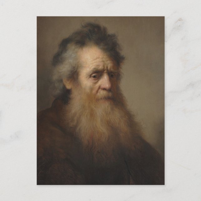 Postal Rembrandt Retrato de un anciano 1632 (Anverso)