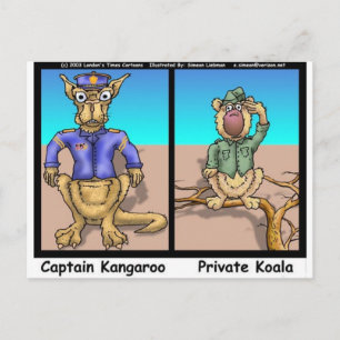 Postal Remeras Divertidas de Canguros y Koalas Divertidos