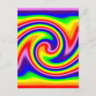 Postal Remolino de colores brillantes Arcoíris de orgullo