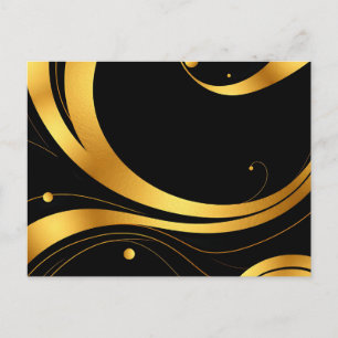 Postal Remolinos abstractos con texturas de lámina de oro