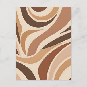 Postal Remolinos abstractos retro groovy tonos tierra neu