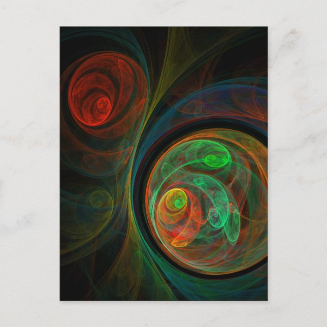 Postal Renacimiento Green Abstract Art Postcard (Anverso)