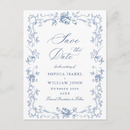 Postal Renacimiento Ornado Floral Boda Salva la Fecha