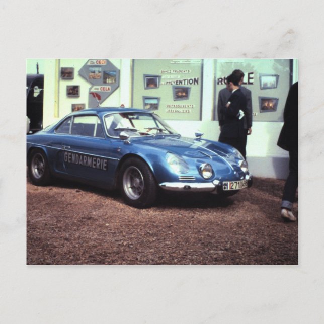 Postal Renault alpino en Le Mans 1968 (Anverso)