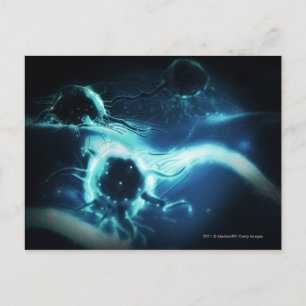 Postal Renderización artística de células cancerígenas