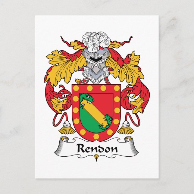 Postal Rendon Family Crest (Anverso)
