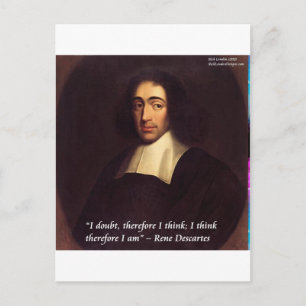 Postal Rene Descarte Creo Que Por Lo Tanto Soy Cita