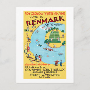Postal Renmark vintage en el viaje por Murray Australia
