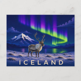 Postal Reno bajo la Aurora | Islandia icónica