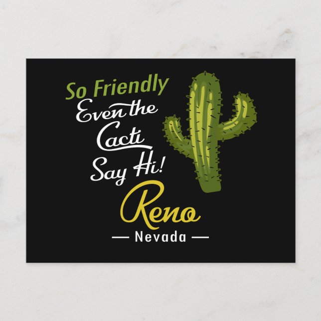 Postal Reno Cactus Funny Retro (Anverso)