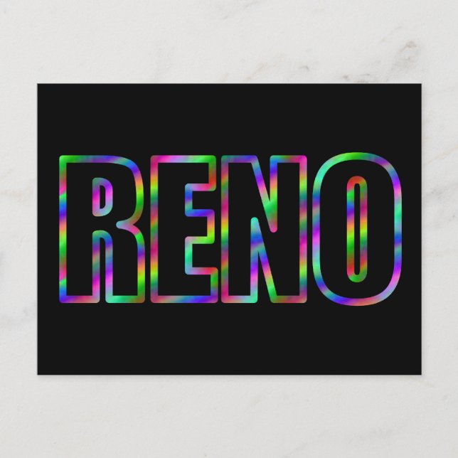 Postal RENO de neón (Anverso)