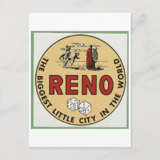 POSTAL RENO NEVADA TRAVEL POSTCARD