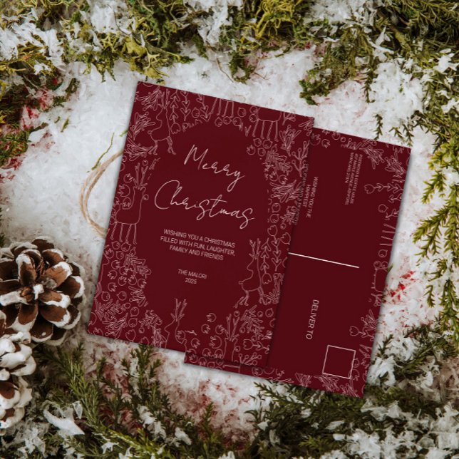 Postal Renode juguetón y botánicos de invierno - Navidad (Subido por el creador)