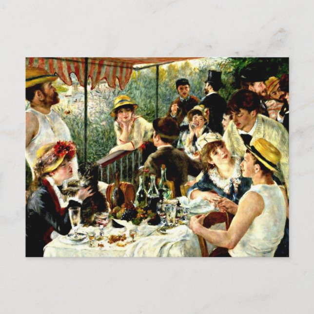 Postal Renoir - Almuerzo del Fiesta de Boating-1881 (Anverso)