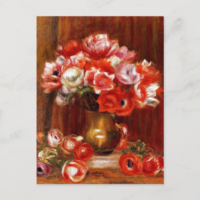 Postal Renoir - Anemones, 1909 (Anverso)