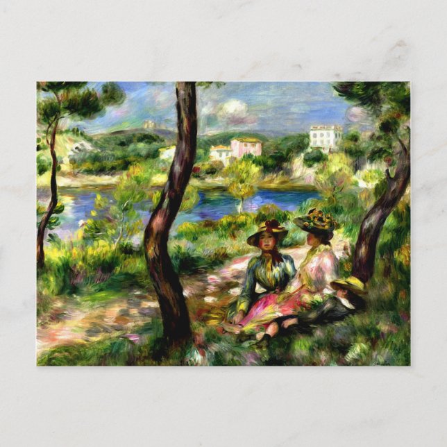 Postal Renoir: Beaulieu, mujeres y niñito (Anverso)