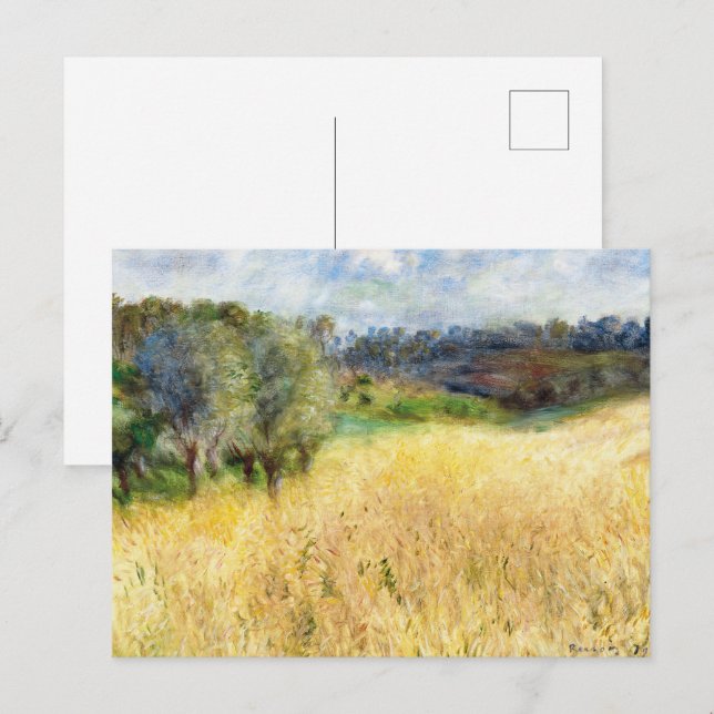 Postal Renoir - Bella Artes de campo de trigo (Anverso / Reverso)