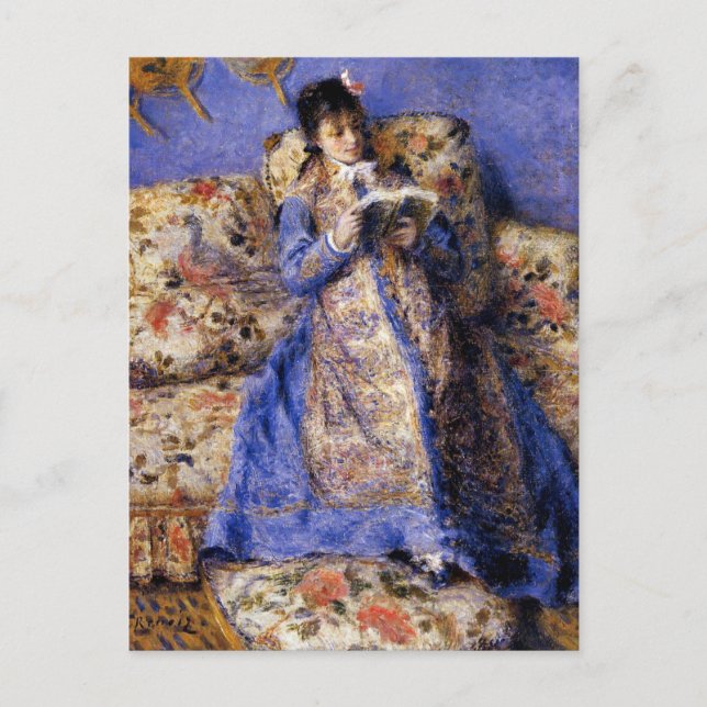 Postal Renoir - Camille Monet Reading (Anverso)