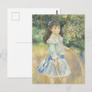Postal Renoir - Chica con un Bella Artes de Hoop