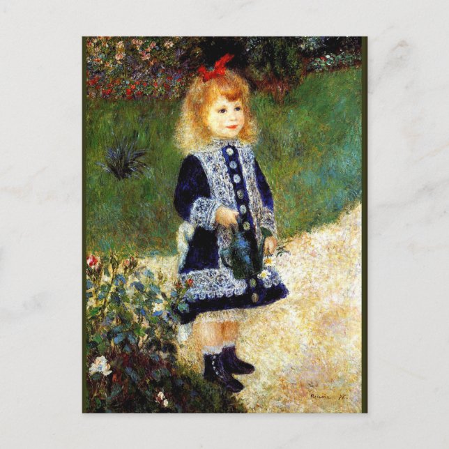 Postal Renoir - Chica con una lata de agua, (Anverso)