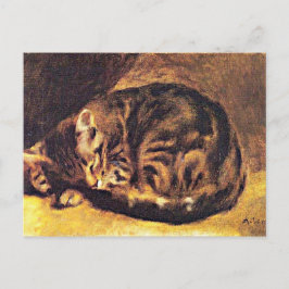 Postal Renoir: Gato durmiendo