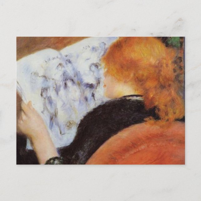 Postal Renoir: Joven leyendo (Anverso)