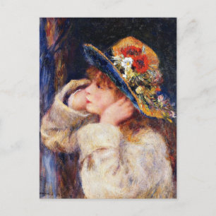 Postal Renoir - Joven muchacha con sombrero