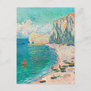 Postal Renoir - La playa y el Falaise d'Amonte