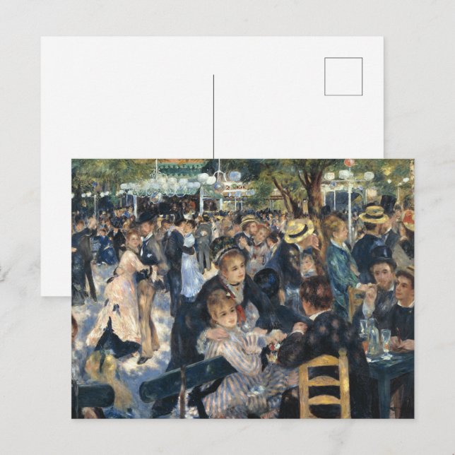 Postal Renoir Moulin Dance Galette Fiesta (Anverso / Reverso)