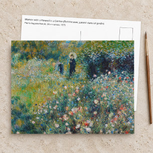 Postal Renoir - Mujer con un Paraguas en un Jardín