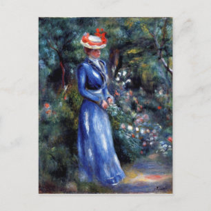 Postal Renoir - Mujer con vestido azul
