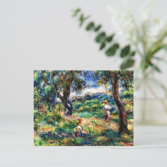 Postal Renoir - Paisaje azul (Anverso de pie)