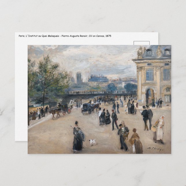 Postal Renoir - París, Institut au Quai Malaquais (Anverso / Reverso)