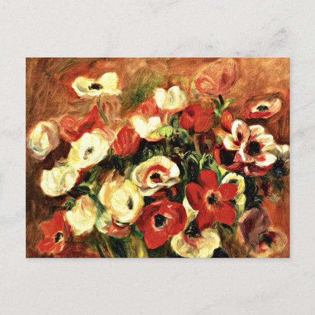 Postal Renoir - Spray of Anemones (Anverso)