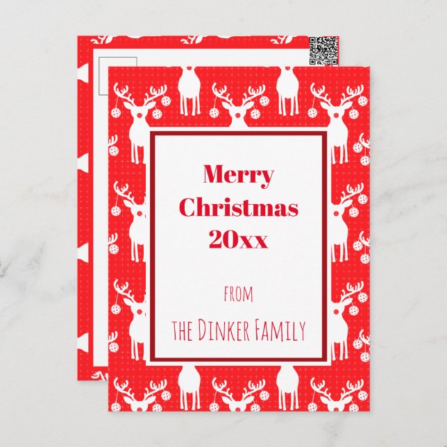 Postal Renos de pellebol: Feliz 🎁 navideño (Anverso / Reverso)