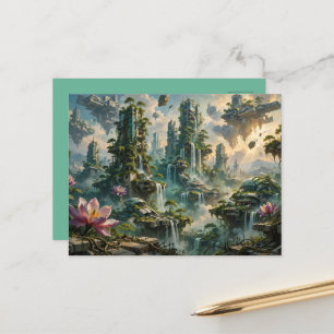 Postal Renovación urbana Ciudad futurista postapocalíptic