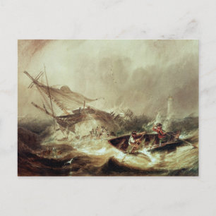 Postal Rentando por el naufragio de un barco de rescate