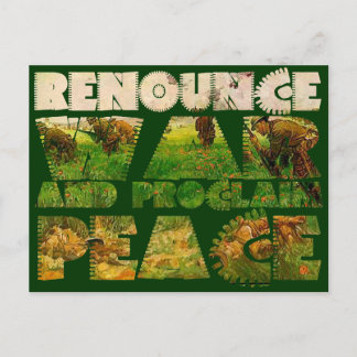 Postal Renunciar a la guerra y proclamar la paz