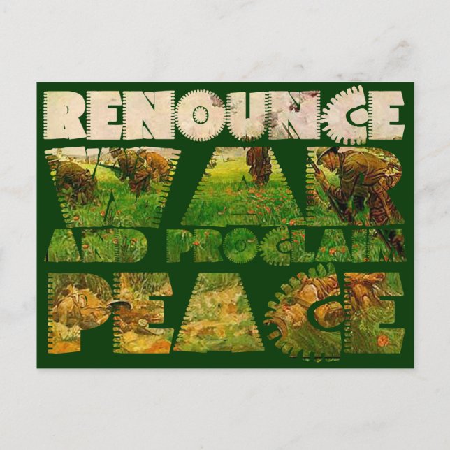 Postal Renunciar a la guerra y proclamar la paz (Anverso)