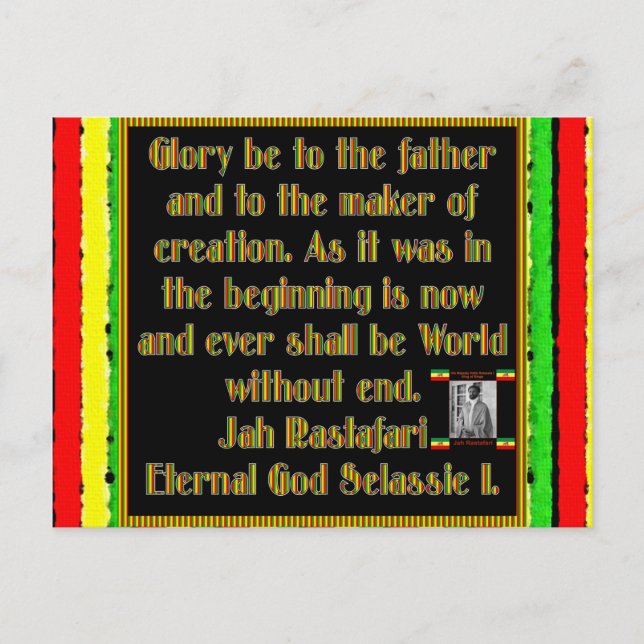 Postal Repetición de rasta recibida antes de la ceremonia (Anverso)