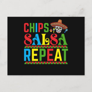 Postal Repetición de salsa de Chips - Funny Cinco De Mayo