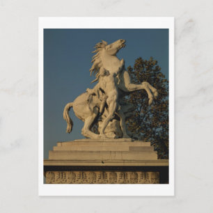 Postal Réplica de uno de los dos 'Caballos de Marly' orig