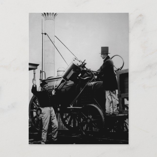 Postal Réplica del cohete de Stephenson, 1929 (Anverso)