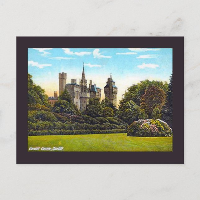 Postal Réplica Imagen de época, cardiff, castillo (Anverso)
