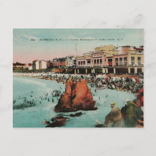 Postal Réplica municipal de Biarritz Le Casino 1917 (Anverso)