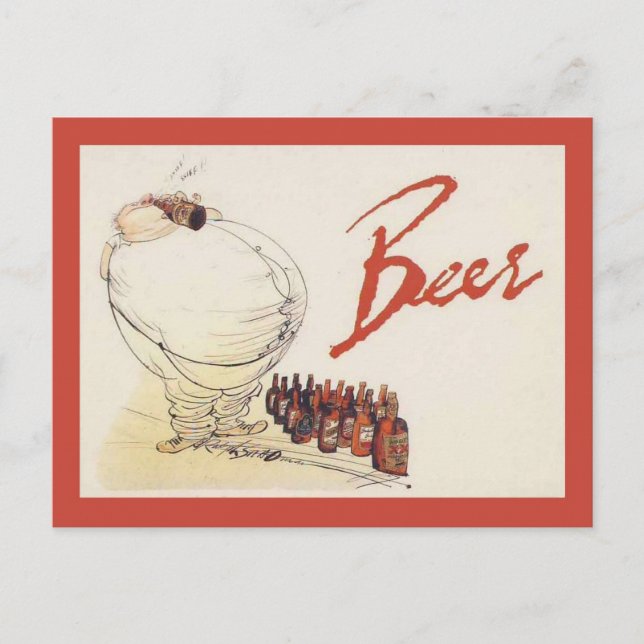 Postal Replica Publicidad vintage, Cerveza (Anverso)