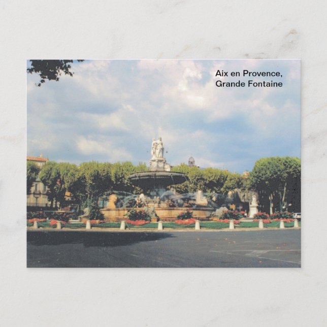Postal Replica vintage, Aix en Provence, Grande Fontaine (Anverso)